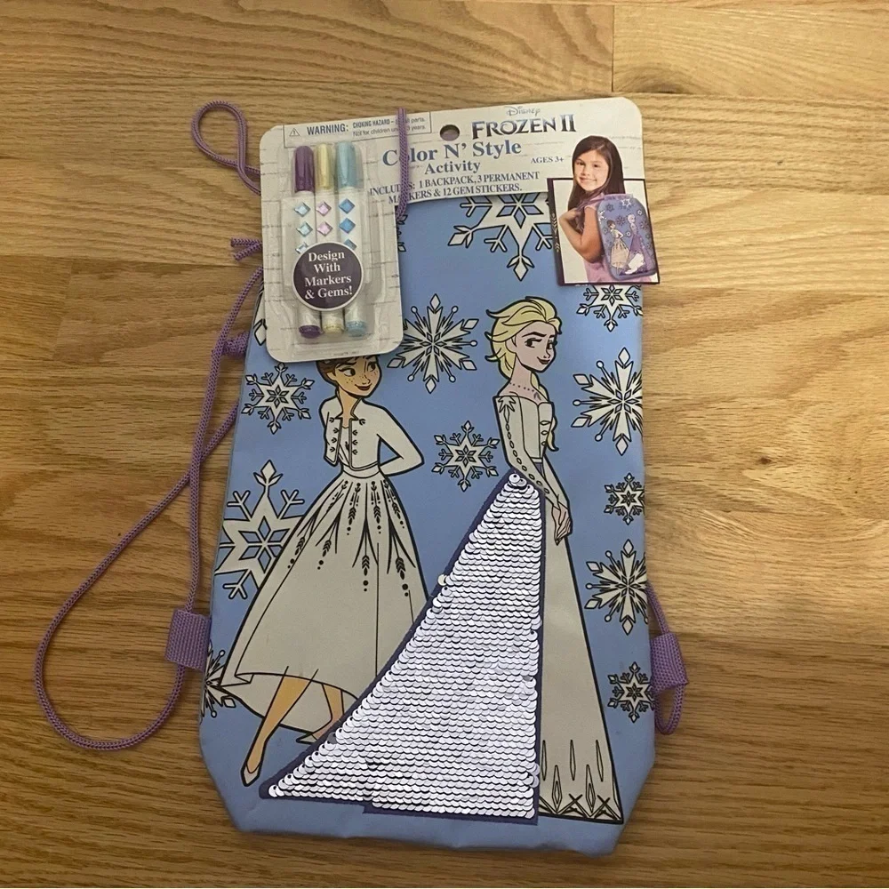 Disney Frozen Color N’ Style Bag Activity NEW Elsa Sequin Markers